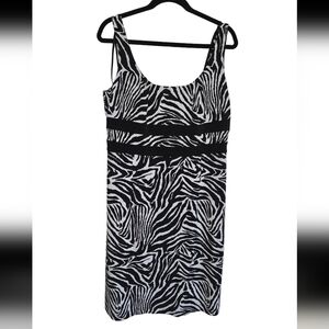 NWT Glamour Zebra Print Shift Dress Size 14